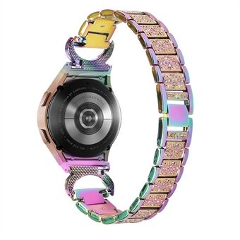 Rustfrit Steel til Samsung Galaxy Watch4 40mm 44mm / Watch4 Classic 42mm 46mm , 3-perle Rhinestone Decor Urrem med Connector - Multi