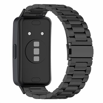 Til Huawei Band 8 urrem 3-perle rustfrit Steel Smartwatch-rem - Sort