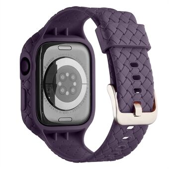 Til Apple Watch Series 8/7 41 mm vævet tekstur TPU-armbånd integreret urrem med etui
