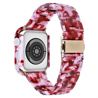 Til Apple Watch Series 7/8 45 mm resin urremsæt med urkassedæksel Smart Watch Replacement Band