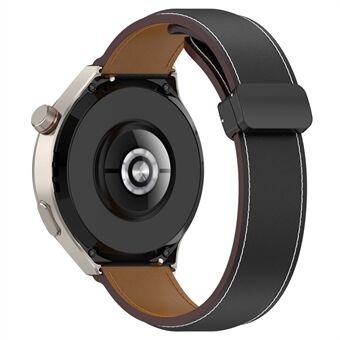Til Huawei Watch Buds / Watch 4 Pro / Watch 3 Pro ægte kolæder urrem 22 mm foldespænde armbånd