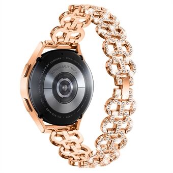 Til Samsung Galaxy Watch6 40/44 mm metalurrem 20 mm lys luksusurrem med rhinestone