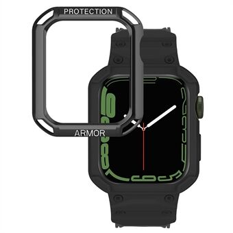 Til Apple Watch Series 8 / 7 45 mm / 6 / 5 / 4 / SE / SE (2022) 44 mm 2-i-1 TPU urbånd Urkasse med PC Top Cover