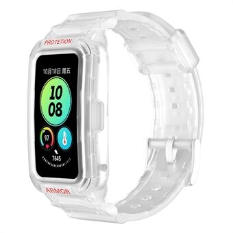 Til Huawei Band 6/7/8 TPU urrem + hård pc-beskyttende etui Smartwatch-båndbeskytter