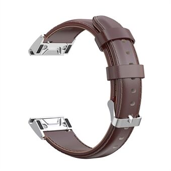 20mm Oil Wax Skin Cowhide Leather Watch Band for Garmin Fenix 6S Pro