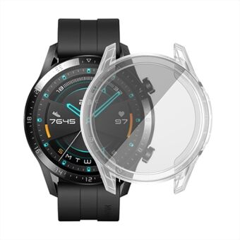 Fuld dækning TPU elektroplade Smart Watch Beskyttende rammetaske til Huawei Watch GT 2 46mm - Gennemsigtig