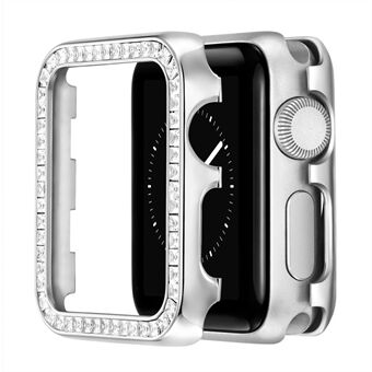 Aluminiumslegering Rhinestone Bumper Protective Case Cover til Apple Watch Series 4/5/6/SE 44mm