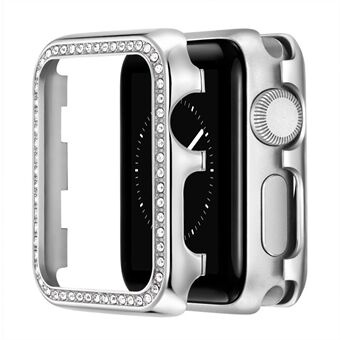 Rhinestone aluminiumslegering bumper beskyttende etui til Apple Watch Series 1/2/3 42mm