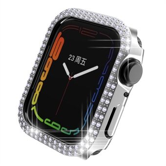 Galvanisering hård PC Rhinestone Decor Smart Watch Case Cover til Apple Watch Series 7 41mm