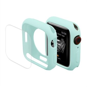 ENKAY Ridsefast TPU urkasse-dæksel med buet buet PET-skærm i fuld størrelse til Apple Watch Series 7 41 mm