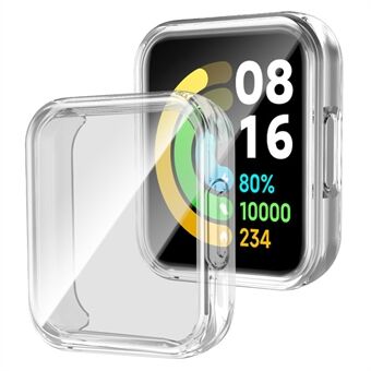 Fuld dækning Gennemsigtig TPU Smart Watch Beskyttelsesetui med TPU skærmbeskytter til Xiaomi Redmi Watch 2 - Gennemsigtig