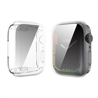 ENKAY Clear Soft TPU Smart Watch Case med 9H hærdet glas skærmbeskytter til Apple Watch Series 7 41mm