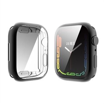ENKAY Drop-proof galvaniseret TPU Smart Watch Case med 9H hærdet glas skærmbeskytter til Apple Watch Series 7 45mm