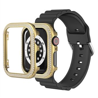 Zinklegering + Rhinestone Decor Watch Beskyttende Case Cover til Apple Watch SE/Serie 6/5/4 40 mm