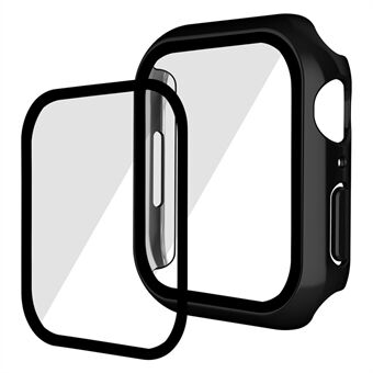ENKAY 9H Skærmbeskytter i hærdet glas Elektroplettering, hårdt pc-urkasse Cover til Apple Watch Series 7 45 mm
