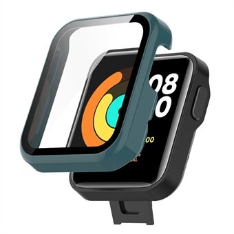 Til Xiaomi Mi Watch Lite/Redmi Watch Velbeskyttet hårdt pc-beskyttende etui med indbygget skærmbeskytter af hærdet glas
