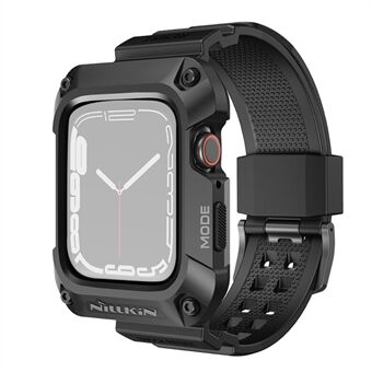 NILLKIN til Apple Watch Series 8/7 45 mm metalkasse legeret robust beskyttelsescover med TPU urbånd
