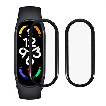 2Pcs/Set HD Clear Screen Protector for Xiaomi Mi Band 7, 3D Curved Edge PMMA Full Coverage Protective Film