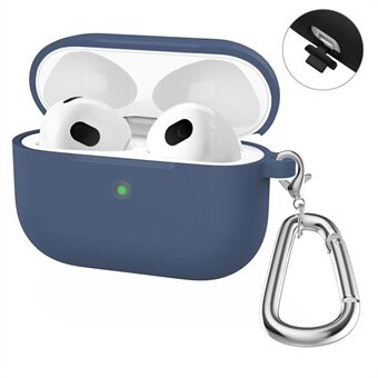 HAT-PRINCE tykt silikone stødsikkert cover Trådløs Bluetooth høretelefonbeskytter med karabinhage til Apple AirPods Pro 3 (2021)