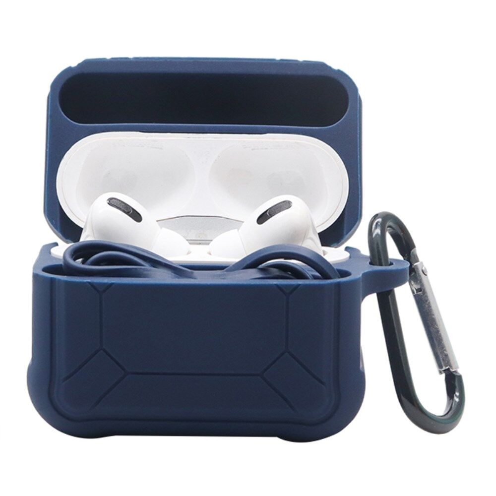 For Apple AirPods Pro 3-in-1 Silicone Protective Case + Magnetic-Absorbed + Carabiner Protection Set