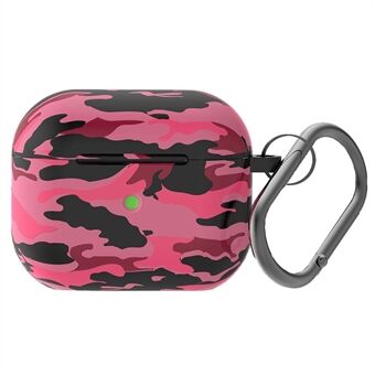 Til Apple AirPods 3 camouflagemønster trykt velbeskyttet silikone øretelefon cover Shell med krog - M