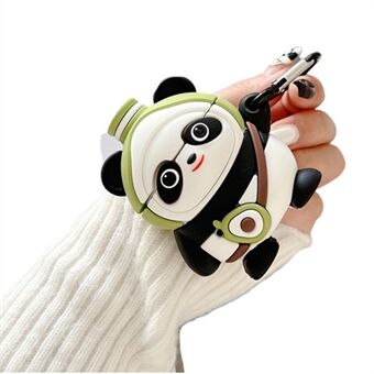Til Apple AirPods med opladningsetui (2016)/(2019)/AirPods med trådløst opladningsetui (2019) Anti-fald Cute Cartoon Panda Soft Silikone Anti-ridse beskyttelsesetui Bluetooth øretelefoner cover