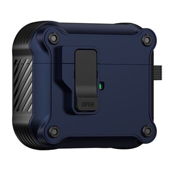 Beskyttelsesetui til Apple AirPods 3 etui TWS Earbuds TPU+PC-cover med automatisk åbningslås og karabinhage