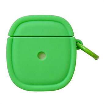 Til Apple AirPods 1/2 Candy Color øretelefon beskyttelsescover Oval anti-drop silikone etui med hængende spænde