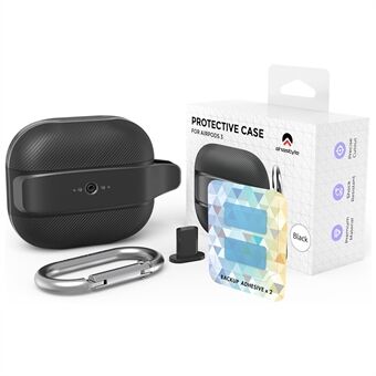 AHASTYLE PT179 Earbuds Beskyttelsesetui til Apple AirPods 3, Bluetooth-øretelefon Anti-ridse TPU + Silikone Cover med karabinhage