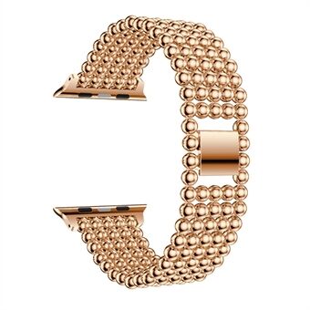 Solid Zinc Alloy Beads Link Chain Watch Band for Apple Watch Series 6 SE 5 / 4 44mm / Series 3 2 1 42mm