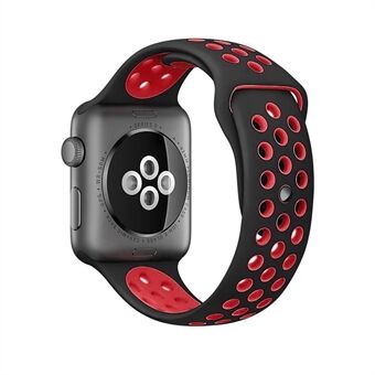 Breathable Hollow Holes Silicone Watch Strap for Apple Watch Series 5 4 40mm / Series 3 2 1 38mm