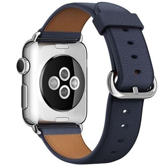 Litchi Texture Genuine Leather Watch Strap for Apple Watch Series 5 4 40mm / Series 3 2 1 38mm