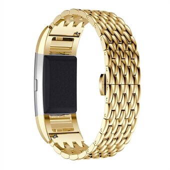 Luxury Stainless Steel Dragon Texture Band Watch Strap for Fitbit Charge 2