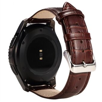 22mm Crocodile Texture PU Leather Watch Strap for Samsung Gear S3 Frontier / S3 Classic