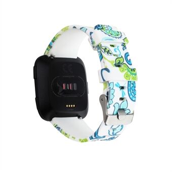 Flower Patterned Flexible Silicone Watch Bracelet for Fitbit Versa