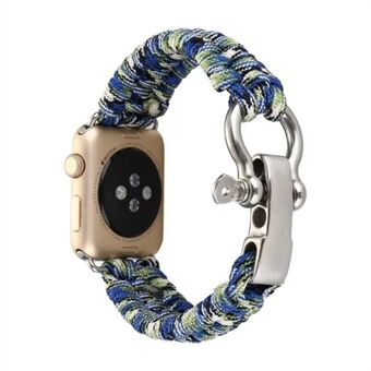 Paracord Rope Watch Wrist Band Survival Bracelet for Apple Watch Series 5 4 40mm, Series 3 / 2 / 1 38mm
