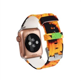 Flower Pattern Soft Silicone Wrist Strap for Apple Watch Series 6 SE 5 4 40mm / Series 3 2 1 38mm