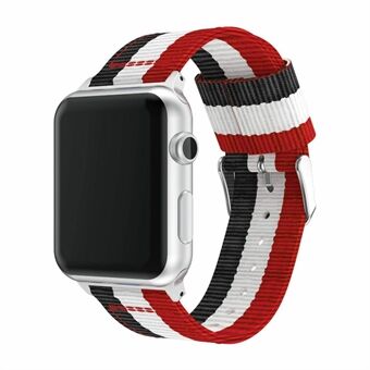 Stripe Style Adjustable Nylon Watch Strap for Apple Watch Series 4 40mm / Series 3 2 1 38mm Watch