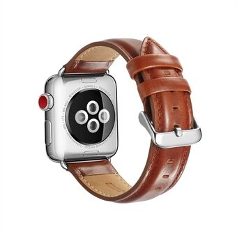 Top Layer Crazy Horse Texture Cowhide Leather Watch Band for Apple Watch Series 5 4 40mm / Series 3 2 1 38mm