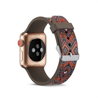 Pattern Printing Soft Silicone Wrist Strap for Apple Watch Series 6 SE 5 4 40mm / Series 3 2 1 38mm