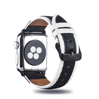 Top Layer Cowhide Leather Watch Band for Apple Watch Series 5 4 40mm, Series 3 / 2 / 1 38mm