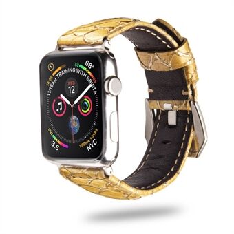 QIALINO Fiskestørrelse Armbånd ægte læderurrem til Apple Watch Series 4 44mm Apple Watch Series 3 2 1 42mm