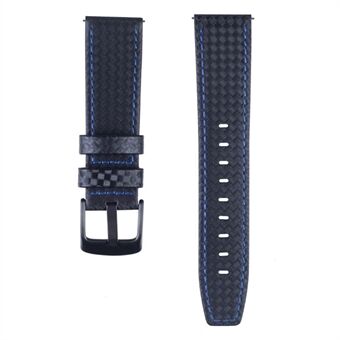 Carbon Fiber Grain Genuine Leather Wristwatch Strap for Samsung Galaxy Watch 46mm/Galaxy Gear S3 Classic/Frontier