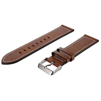 22mm Genuine Leather Pointed White String Dermal Leather Watch Band for Samsung Gear S3 Frontier