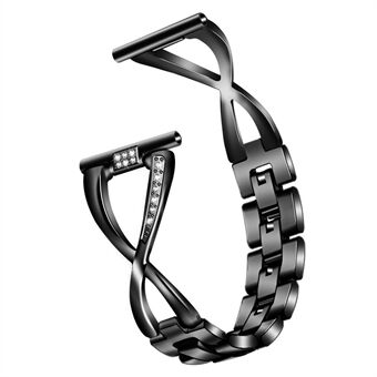 20 mm X-form aluminiumslegering diamant urbånd til Samsung Galaxy Watch 42 mm - Sort