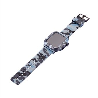 Armor Style Waterproof Camo Leopard Print Protective Case and Strap for Apple Watch Series 3/2/1 42mm
