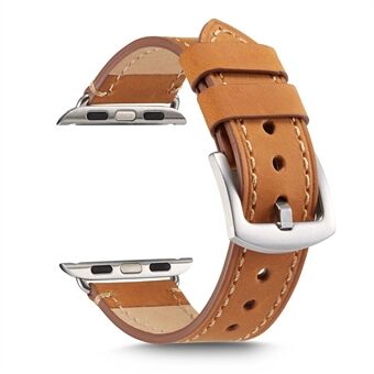 Crazy Horse Genuine Leather Watch Band Strap for Apple Watch Series 5 4 44mm / Series 3 2 1 42 mm