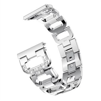 20mm X-shape Rhinestone Decor Alloy Smart Watch Band Strap for Garmin Forerunner 245