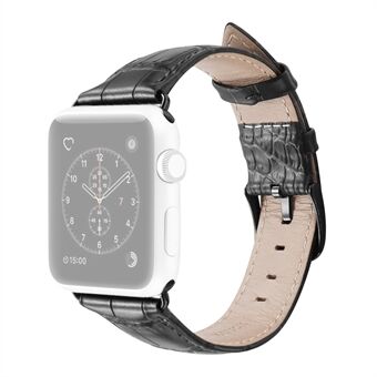 DUX DUCIS Crocodile Texture Genuine Leather Smart Watch Replacement Strap for Apple Watch Series 6/SE/5/4 40mm/Series 3/2/1 38mm