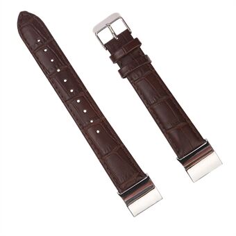 Crocodile Texture Genuine Leather Smart Watch Band for Fitbit Charge 2